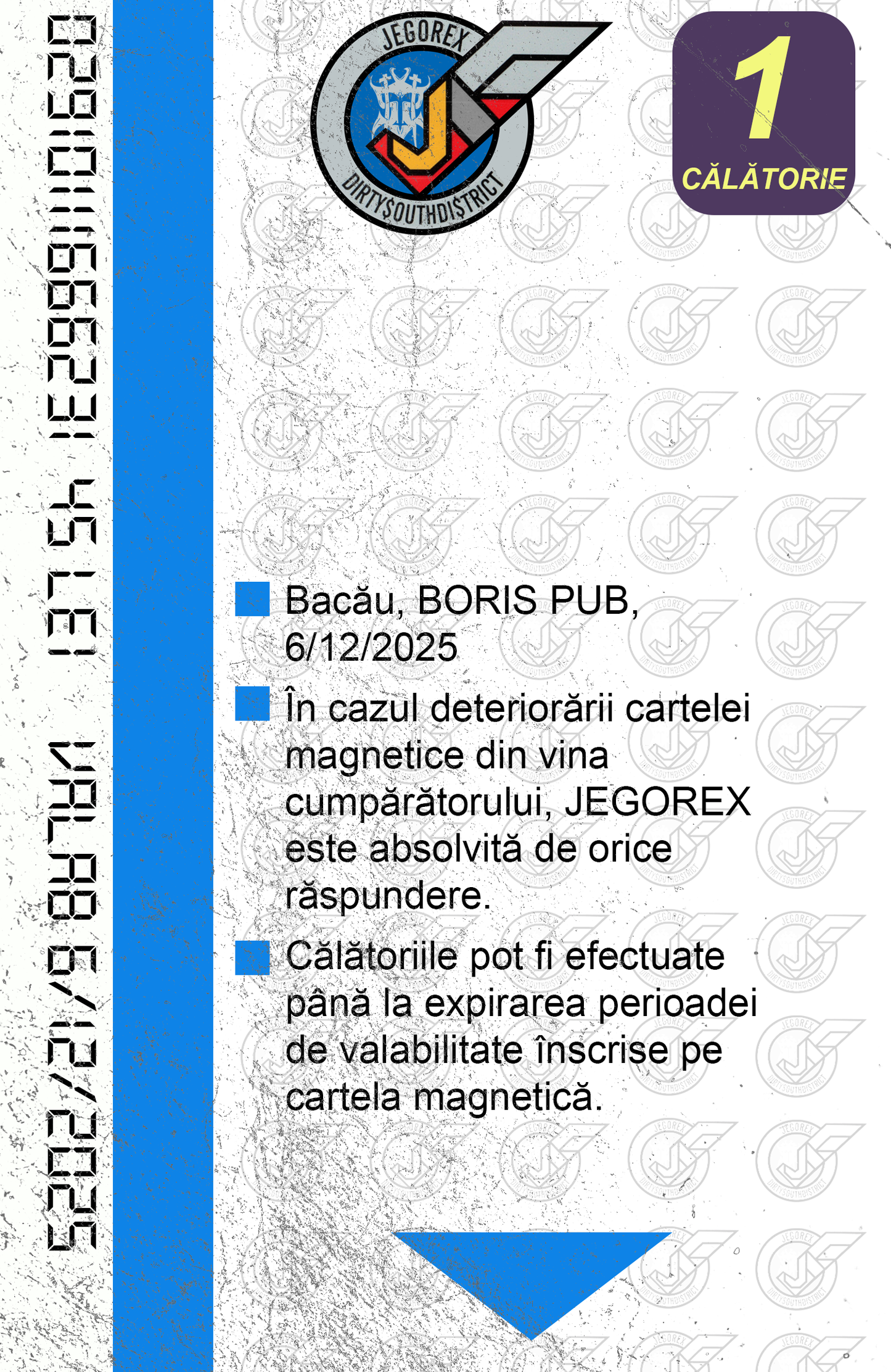 BILET 1 CALATORIE BACAU