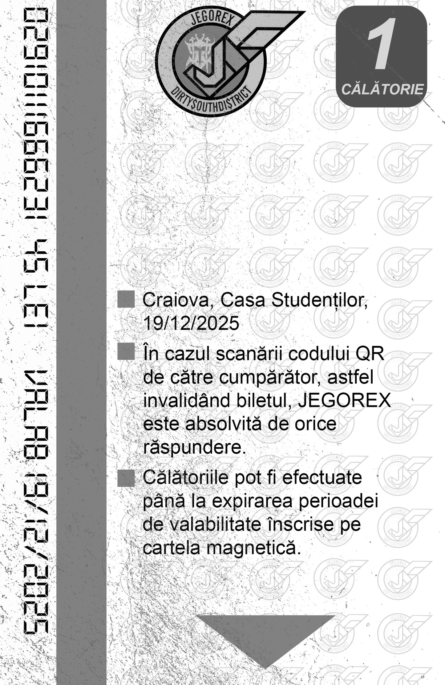 BILET 1 CALATORIE CRAIOVA